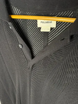 Camiseta Pull&Bear Negra Malla