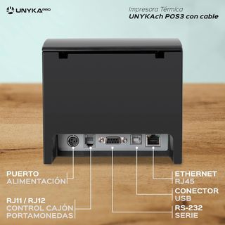 - Unykach Impresora Térmica de Tickets POS3 UK56