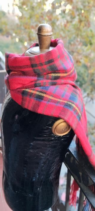 Bufanda Foulard Escocesa Cuadros fondo Rojo