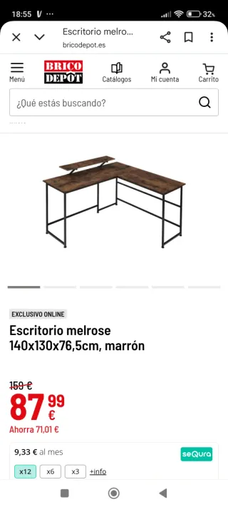 Escritorio mesa Oficina despacho Melrose Marrón