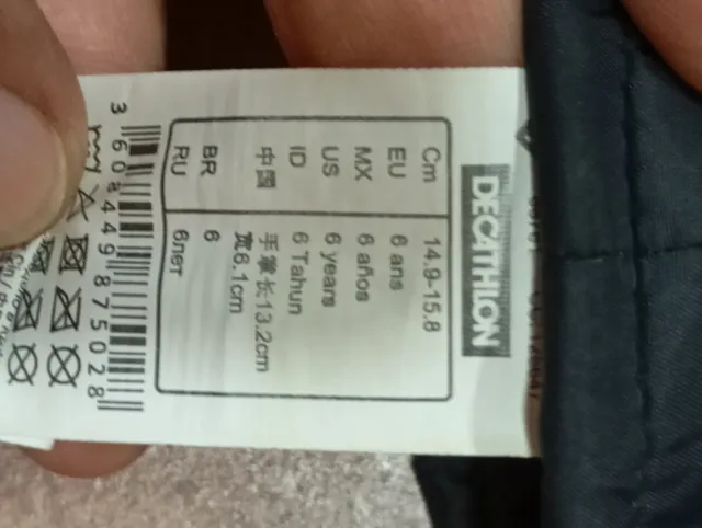 Manoplas nieve infantil talla 6 años