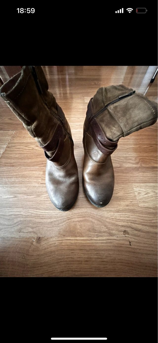 Botas de tacón mujer marrones