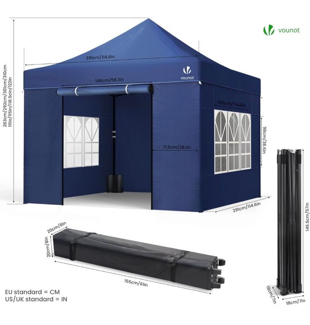 Carpa gazebo 3x3m Azul
