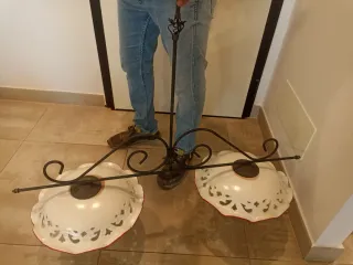 Lampadario bilanciere ceramica dipinta a mano