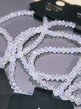 Pulseras de cristal facetado blanco UNIDAD