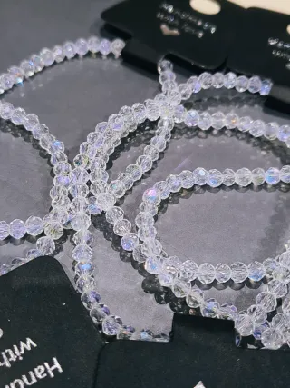 Pulseras de cristal facetado blanco UNIDAD