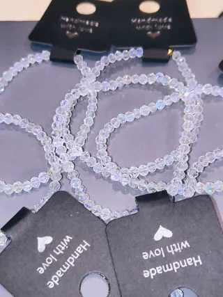 Pulseras de cristal facetado blanco UNIDAD