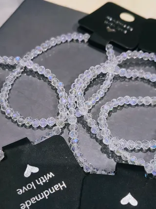 Pulseras de cristal facetado blanco UNIDAD