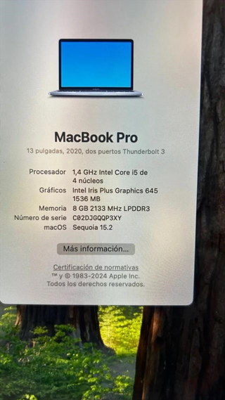 MacBook Pro 13 2020 Intel Core i5 8GB RAM