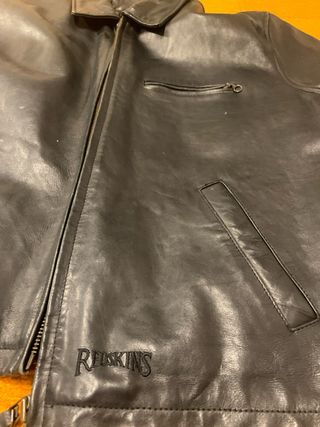 Cazadora Redskins Cuero Negro Talla XL