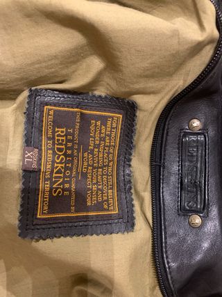 Cazadora Redskins Cuero Negro Talla XL