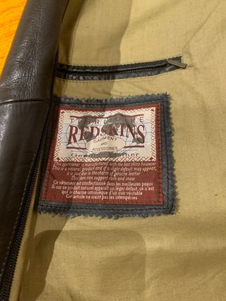 Cazadora Redskins Cuero Negro Talla XL