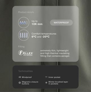 Chaqueta larga impermeable Oysho verde azulado