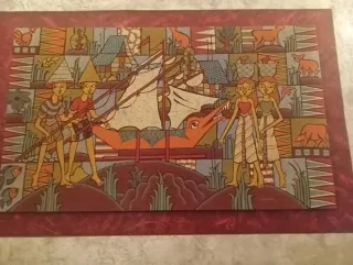 Batik quadro etnico su tela autore ASDINOUR