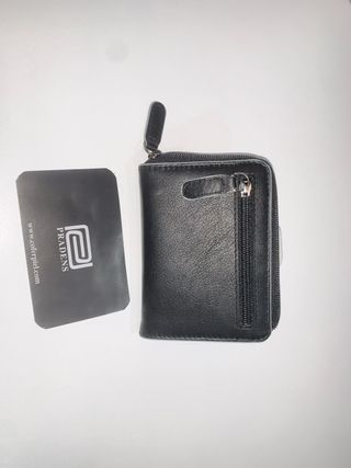 Cartera Pradens Piel Negra Tarjetero Monedero