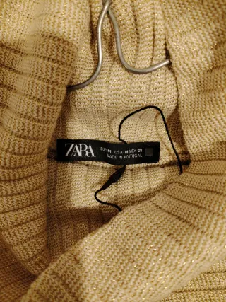 Jersey Zara Dorado Brillante Corto