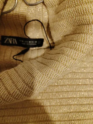Jersey Zara Dorado Brillante Corto