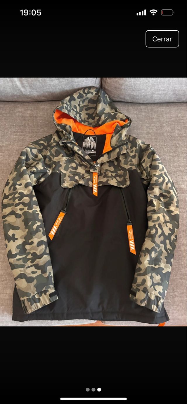 Parka niño camuflaje y negro