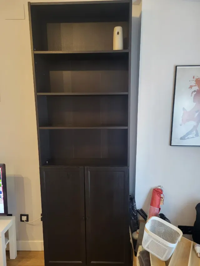 Estanterías de cristal y madera