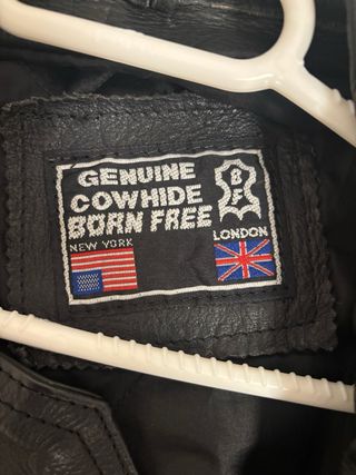 Chaqueta de piel de moto negra