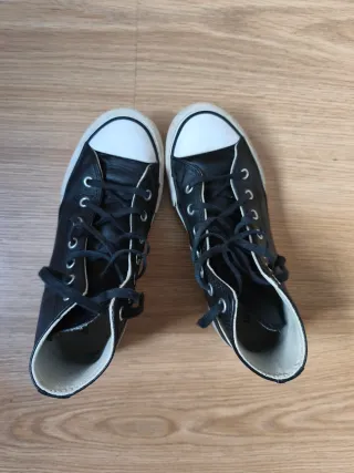 Converse Cuero Plataforma Negro