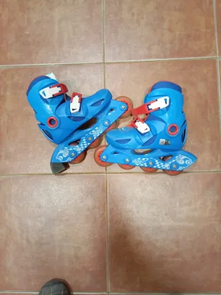 Patines en línea infantiles azules talla 28 a 30