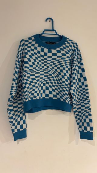 Jersey cuadros azul y blanco