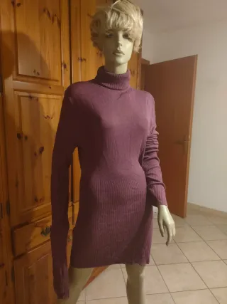 Abito donna collo alto lilla taglia unica