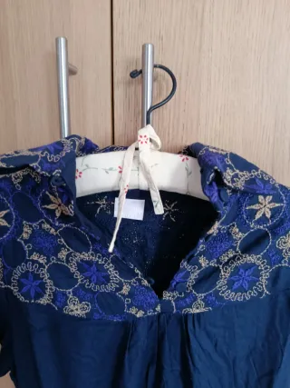 Vestido Josep Font azul bordado