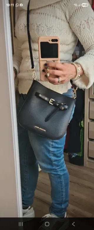 Bolso bandolera piel Michael Kors negro