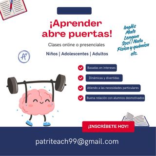 Clases particulares (también para necesidades)