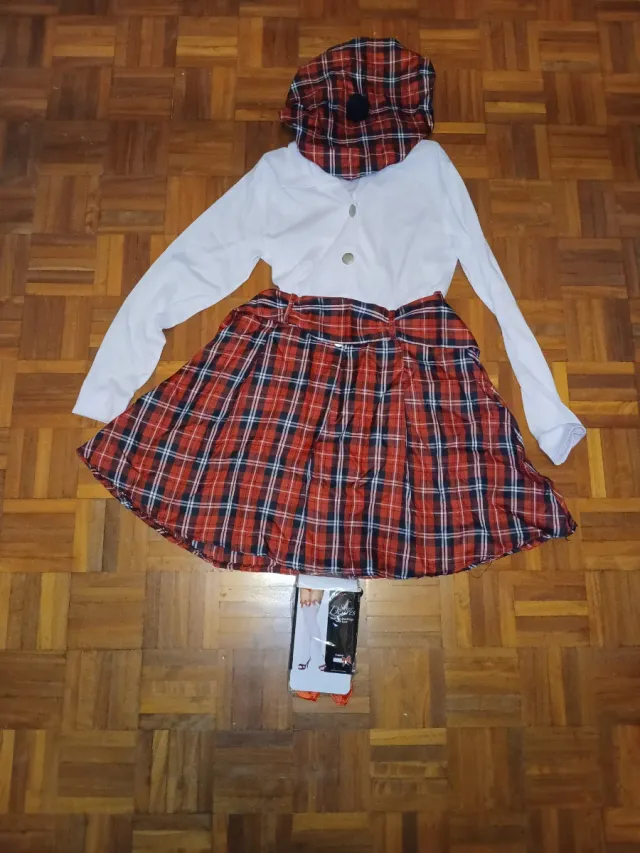 Disfraz Colegiala Tartán Talla Única