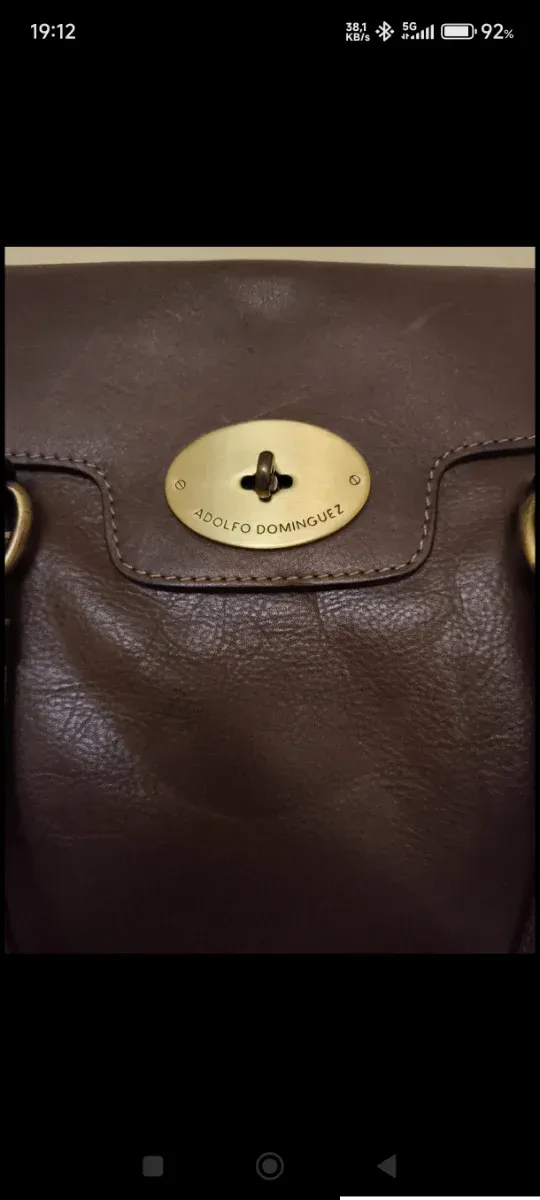 Bolso Adolfo Domínguez Cuero Marrón