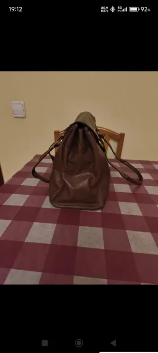 Bolso Adolfo Domínguez Cuero Marrón