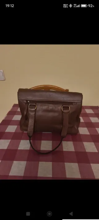 Bolso Adolfo Domínguez Cuero Marrón