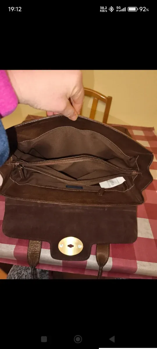 Bolso Adolfo Domínguez Cuero Marrón