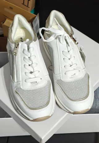 Sneakers Donna Memory Form Bianco Oro