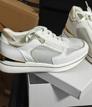 Sneakers Donna Memory Form Bianco Oro