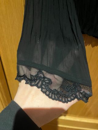 Blusa fiesta negra manga larga