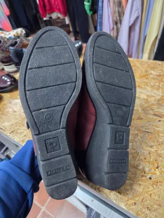 Zapatos Cuña Pitillos Negros/Morados Nuevos