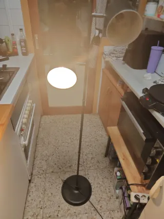 Lámpara de pie doble negra