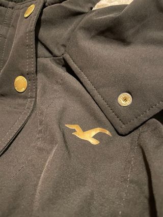 Abrigo Hollister Negro Mujer Borrego