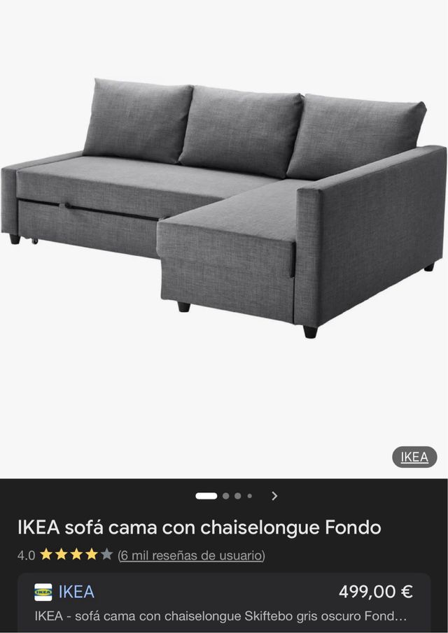 Divano letto chaise longue grigio