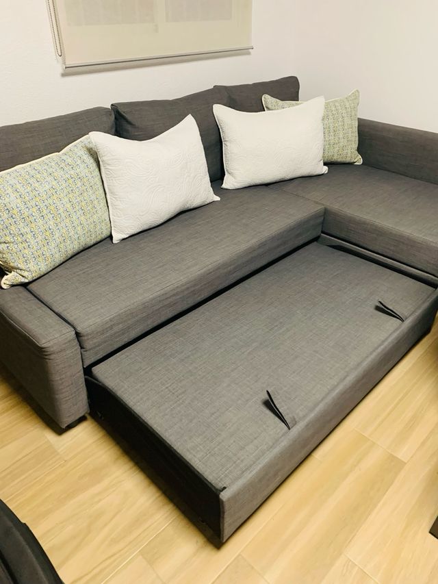 Divano letto chaise longue grigio