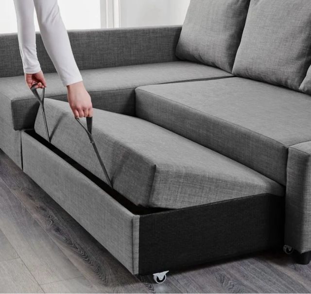 Divano letto chaise longue grigio