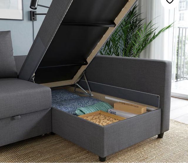 Divano letto chaise longue grigio