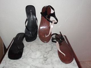 LOTE 2 SANDALIAS MUJER . NUM 38