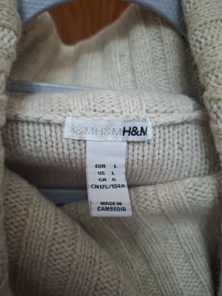 Vestido lana cuello alto manga corta Muy bonito