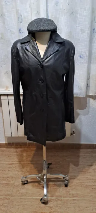 Chaqueta de piel negra caballero