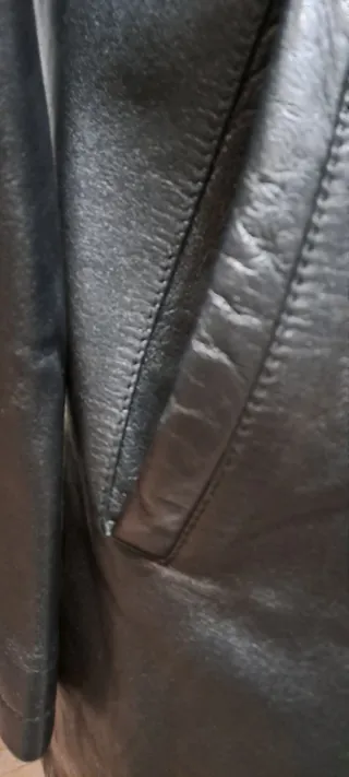 Chaqueta de piel negra caballero